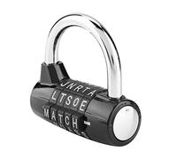 TOPINCN Cadenas à 5 Chiffres avec Mot de Passe, Serrure de sécurité à Combinaison de Code Réinitialisable pour Casier de Gymnastique, Anse en Acier trempé (BLACK)