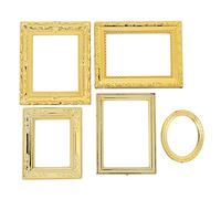 TOPINCN Cadre de Miroir pour Maison de Poupée 1:12, Style Européen Miniature Vintage avec Sculpture Exquise, pour Accessoires de Maison de Poupée et Jouets de Fête pour Filles