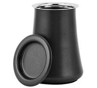 TOPINCN Café Tamis et Tamis, 304 en Acier Inoxydable Coffee Powder Tamis Mesh Powder Powder Tamis Continer avec Base Non Glisser pour le café de Cacao à café, Accessoire de (BLACK)
