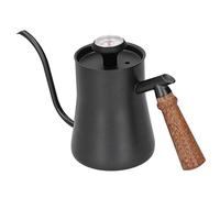 TOPINCN Cafetière en Acier Inoxydable, Bouilloire à Bec Long et étroit de 650ml avec Thermomètre pour les Amateurs de café (650ml noir)