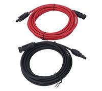 TOPINCN Capacité de Charge à Haute Tension Câble de Panneau Solaire Excellente conductivité électrique 2PCS pour Les Appareils pour la Production du Soleil (5M / 16.4Ft)