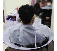 TOPINCN Cape de Coupe de Cheveux Grise Imperméable, Parapluie, Taille Réglable, Cape Attrape-cheveux pour Stylistes de Salon et Usage Domestique, en Nylon 23,6x23,6 Pouces