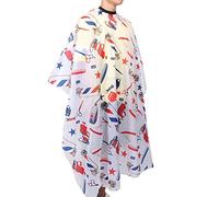 TOPINCN Cape de Coupe de Cheveux, Tablier de Coiffure Imperméable pour Salon de Coiffure 63 X 55,1 Pouces Noir et Blanc, Tissu Confortable pour Permanente, Teinture et Coupe, Idéal pour un Usage