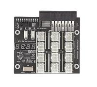 TOPINCN Carte de Dérivation pour GPU Minier, Haute stabilité, 12 Ports, 6 Broches, Affichage de Tension LED, 2200Watts, pour Mineurs GPU