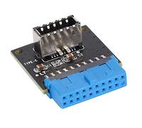 TOPINCN Carte D'extension de Carte Mère USB3.0 19 Broches vers Type-C, Convertisseur Durable 3.1 de Type E Avant pour Boîtiers PC, PCB Noir de Haute qualité, 1 X unité
