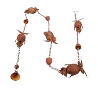 TOPINCN Chaîne de Pluie en Forme de Hibou en Bronze Antique avec 5 Hiboux et Cloches Fabriqués à la Main, Attrape-Pluie en Métal Réglable de 90,6 Pouces pour la Décoration de Jardin