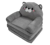 TOPINCN Chaise de canapé pour Enfants en éponge en Peluche de qualité Supérieure, Chaise Pliable pour Tout-Petits en Forme de Chat Mignon Gris, Conception Stable pour Lire, Se Reposer,