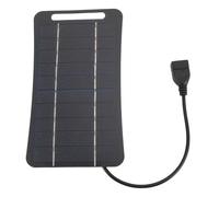 TOPINCN Chargeur Solaire USB 5W Charger à Haut efficacité Monocristalline Silicon Portable Panneau Solaire avec Silicium Monocristallin pour la Randonnée en Camping (BLACK)