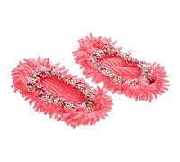 TOPINCN Chaussons de Vadrouille en Microfibre Housse de Chaussures Chaussons de Vadrouille de Nettoyage de Sol en Chenille Chaussettes de Vadrouille Lavables Chaussettes Couvre-Chaussures (Rose)