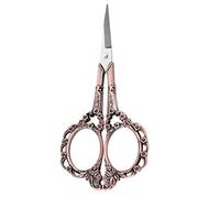 TOPINCN Ciseaux à Broder Vintage, Petits Ciseaux à Coudre, Décoratifs en Acier Inoxydable avec Motif de Fleurs pour la Coupe de Tissu de Fil de Bricolage, Courtepointe, (Placage en cuivre sombre)