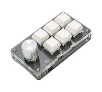 TOPINCN Clavier à Une Main, Mini Clavier 6 Touches Bleues pour PC (Blanc)