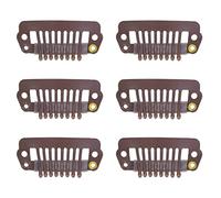 TOPINCN Clips à Pression pour Extensions de Cheveux, 50 Pièces, en Acier Inoxydable de Haute qualité, avec Poignées en Caoutchouc, pour Connexion de Cheveux à Faire Soi-même (MEDIUM BROWN)
