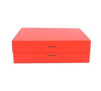TOPINCN Coffret Cadeau Blanc avec Couvercle à Fermeture Magnétique et Nœud en Ruban de Soie pour Emballage Cadeau Anniversaire Noël Saint Valentin (rouge)