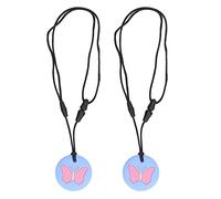 TOPINCN Collier à Mâcher Sensoriel en Silicone Sûr, Colliers à Mâcher pour Enfants Sensoriels Adultes Atteints D'autisme, TDAH, Fidget, Morsure, anxiété, Collier à Mâcher de Bijoux (BLUE)