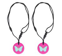TOPINCN Collier à Mâcher Sensoriel en Silicone Sûr, Colliers à Mâcher pour Enfants Sensoriels Adultes Atteints D'autisme, TDAH, Fidget, Morsure, anxiété, Collier à Mâcher de Bijoux (Rose rouge)