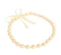 TOPINCN Collier de Noix en Résine avec Nœud en Ruban pour L'obtention du Diplôme, Collier Lei Hawaïen pour Femmes, Symbole de Bonne Chance, Noix Kukui pour la Cérémonie de Remise des Diplômes (Beige)