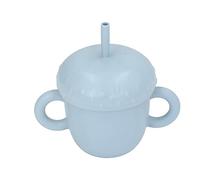TOPINCN CONNECTION DE MURMORAGE Baby Tasse avec Poignée DE Non-glissade en Silicone DE qualité Alimentaire pour les Petites (Bleu gris)