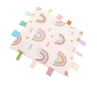 TOPINCN Couverture Doudou pour Tout-Petits avec étiquettes Colorées, Couverture en Coton Apaisante Sensorielle pour la sécurité de bébé (Colorful)