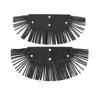 TOPINCN Couverture en Cuir PU à Franges de Plancher de Moto Noire de Haute qualité, Accessoire de Pédale Rétro Facile à Installer pour les Motocyclistes, Ensemble de 2 Pièces