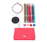 TOPINCN Crochets en Aluminium, Couleurs Vives, Crochet à Tricoter Interchangeable à Usage Polyvalent, Rangement élégant avec Sac en PU pour la Maison, Le Tricot