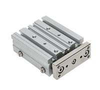 TOPINCN Cylindre Pneumatique à 3 Tiges en Alliage D'aluminium, Contrôle Fin, Double Action, Alésage de 12mm, Course de 40mm pour les Applications à Grande Charge