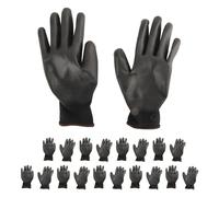 TOPINCN de Travail de sécurité, Kit D'outils Utilitaires à Forte Adhérence pour Atelier de Produits électroniques, 10 Paires de Nylon + Revêtement PU Noir (Noir 9L)