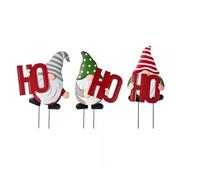 TOPINCN Décorations Extérieures de Noël, Signe de Cour de Gnome de Noël Double Face en Fer, 32cm de Haut pour la des Vacances et la Décoration du Jardin (TOPINCNi0ac96sf5n-10322021)