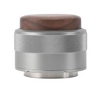 TOPINCN Distributeur de café en Acier Inoxydable 304, Doseur avec Poignée en Bois de Noyer pour le Brassage du café, Même la Presse à Marc de (51 mm (argent))