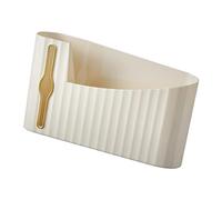 TOPINCN Distributeur de Sacs Poubelles Muraux Couleur Crème, Simple et Moderne, Installation sans Poinçon, Matière Plastique Durable