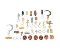 TOPINCN Dreadlocks à Cheveux à la Mode, Ensemble de Clips avec Anneaux Creux en Perles, Accessoires de Cheveux Vintage Faciles à Porter pour Banquet de Fête de Mariage
