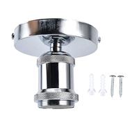 TOPINCN E26 E27 Prise de Lumière Vintage E27 Polde de Lampe de Lampe à Bulbe Rétro avec Abs en Aluminium pour la Cuisine de Chambre à Coucher 100-240V (SILVER)