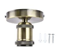TOPINCN E26 E27 Prise de Lumière Vintage E27 Polde de Lampe de Lampe à Bulbe Rétro avec Abs en Aluminium pour la Cuisine de Chambre à Coucher 100-240V (Couleur laiton antique)