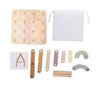 TOPINCN Ensemble D'activités de Construction de Lettres et de Chiffres en Bois, Ensemble de Jouets éducatifs à Empiler avec Plusieurs Chevilles et Blocs Colorés pour Les Tout-Petits,