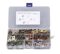 TOPINCN Ensemble de 110 Clips D'écrou en U Résistants à la Rouille avec Boîte de Rangement pour Voiture n° 6 8 10 12, 65 Clips en U Durables en Acier au Manganèse de Remplacement pour Motos et