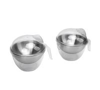 TOPINCN Ensemble de 2 Bols à Salade sur Glace avec Base de Bac à Glaçons, Grand Bol à Salade avec Couvercle et Poignée Transparents, Plateau de Service réfrigéré pour Aliments Froids,