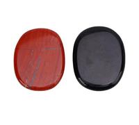 TOPINCN Ensemble de 2 Pierres de Palmier en Cristal, Pierres Précieuses de Poche, Pierres Sculptées Noires et Rouges pour Soulager l'anxiété et la Méditation, Galets Polis pour