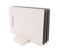 TOPINCN Ensemble de 4 Planches à Découper, Planches à Découper de Cuisine en Plastique avec Bords Antidérapants et Tapis de Découpe Lavable au Lave-vaisselle pour Viande, Poisson,