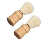 TOPINCN Ensemble de Blaireaux de Rasage avec Manche en Bois pour Hommes, pour Salon et Voyage, Taille Mini avec Poils Synthétiques Fins pour un Confort de Rasage Ultime