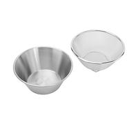 TOPINCN Ensemble de Bols de Passoir en Acier en Acier Inoxydable, Bol de Tamis de Cuisine, Draineur de Pâtes, Bol à Mélanger Kit de Filtre de Cuisine pour Laver les Légumes de Riz