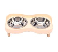 TOPINCN Ensemble de Bols pour Chiens en Céramique Surélevés, Bols d'alimentation Doubles pour Animaux de Compagnie (Pink)