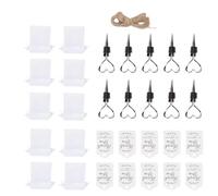 TOPINCN Ensemble de Bouchés de Vin de Mariage, Bouteilles de Bouteille en Forme de Cœur avec 10 Cartes de Remerciement 10 Sacs 1 Rouleau de Chanvre pour le Mariage des Faveurs