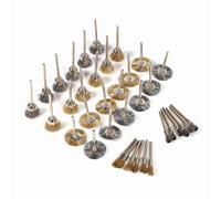 TOPINCN Ensemble de Brosses Métalliques en Acier et Laiton, Kit de Nettoyage et de Polissage de Précision pour L'artisanat de Bijoux en Métal et en Bois