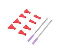 TOPINCN Ensemble de Buses de Soufflage de Paille en Acier Inoxydable, Outil de Buse de Peinture, Buses D'art Fluide 8 Pièces pour Outils de Coulée de Peinture Acrylique, Techniques de (rouge)