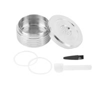 TOPINCN Ensemble de Capsules de café Réutilisables en Acier Inoxydable, Dosette de café Rechargeable avec Cuillère et Brosse pour Pièces D'accessoires de Machines