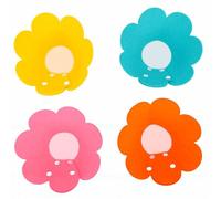 TOPINCN Ensemble de Colliers Coniques pour Chat, Collier de Récupération Réglable pour Chat, Joli Collier élisabéthain en Feutre en Forme de Fleur pour Chatons et Chats, Protection (4PCS)