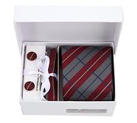 TOPINCN Ensemble de Cravates pour Hommes, Cravate Formelle Pocket Kerchief Clips Clips Cuffle Links Classic Match Business Neck Tie pour la Saint Valentin