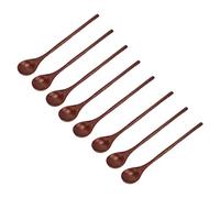 TOPINCN Ensemble de Cuillères de Cuisine en Bois, Ustensiles de Mélange Solides et Délicats pour la Cuisine, Cuillères en Bois Sûres à Long Manche 8 Pièces