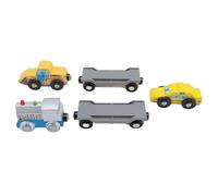 TOPINCN Ensemble de en Bois pour Enfants, Jouet de sur Piste, Combinaison de Scène Multifonctionnelle, Accessoires de, Jouet en Bois de Construction de Compétences