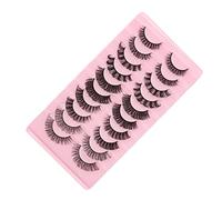 TOPINCN Ensemble de Faux Cils Multicouches 10 Pièces, Kit de Faux Cils D'épaisseur de Boucle DD Fait à la Main pour des Yeux Attrayants, Réutilisables et Confortables