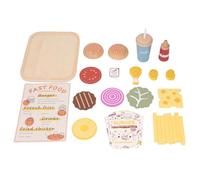 TOPINCN Ensemble de Hamburgers de Restauration Rapide en Bois, Accessoires de Cuisine pour Les Tout-Petits, Ensemble de Hamburgers de Restauration Rapide en Bois, Jouets éducatifs,
